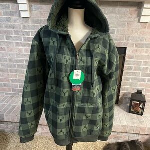 Green Plaid Hooded Jacket